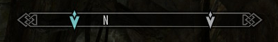 Skyrim’s wayfinder that orients the player towards their objectives, and to cardinal directions
